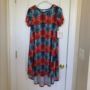 LuLaRoe Carly Dress: XS Tie Dye Pattern